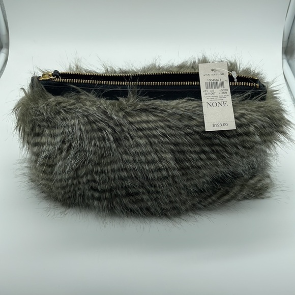 Ann Taylor Grey Fur Clutch NWT - Picture 8 of 10